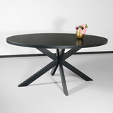 Lizzely Garden & Living Eettafel ovaal melamine 160cm Tommy zwart ovale tafel Lizzely Garden & Living Eettafel ovaal melamine 160cm Tommy zwart ovale tafel