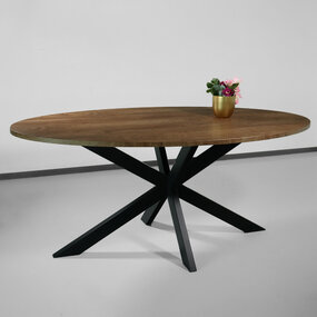 Lizzely Garden & Living Eettafel ovaal 180cm Rato bruin ovale tafel Lizzely Garden & Living Eettafel ovaal 180cm Rato bruin ovale tafel