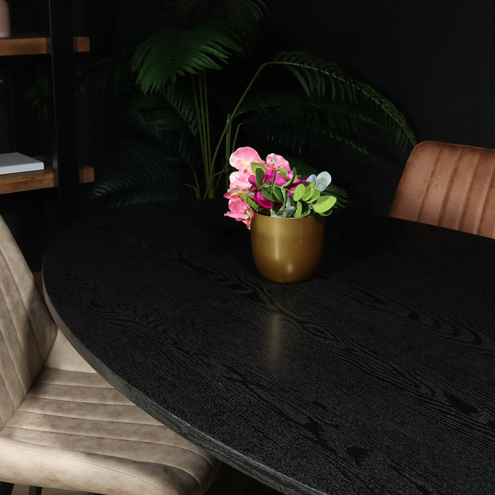 Eettafel ovaal 180cm Rato zwart ovale tafel