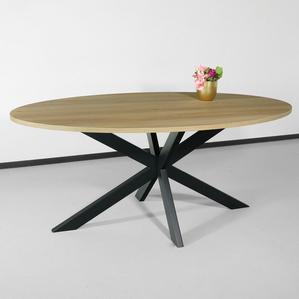 Eettafel ovaal 180cm Rato lichtbruin ovale tafel Eettafel ovaal 180cm Rato lichtbruin ovale tafel
