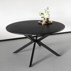 Eettafel rond visgraat Ozzy zwart 140cm ronde tafel Eettafel rond visgraat Ozzy zwart 140cm ronde tafel