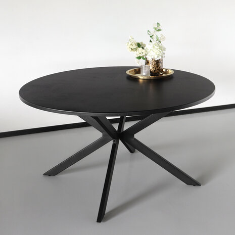 Lizzely Garden & Living Eettafel rond visgraat Ozzy zwart 140cm ronde tafel Lizzely Garden & Living Eettafel rond visgraat Ozzy zwart 140cm ronde tafel