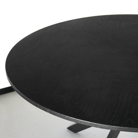 Lizzely Garden & Living Eettafel rond visgraat Ozzy zwart 130cm ronde tafel Lizzely Garden & Living Eettafel rond visgraat Ozzy zwart 130cm ronde tafel