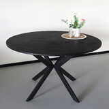 Lizzely Garden & Living Eettafel rond visgraat Ozzy zwart 130cm ronde tafel Lizzely Garden & Living Eettafel rond visgraat Ozzy zwart 130cm ronde tafel