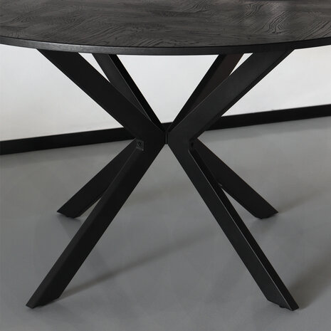 Lizzely Garden & Living Eettafel rond visgraat Ozzy zwart 130cm ronde tafel Lizzely Garden & Living Eettafel rond visgraat Ozzy zwart 130cm ronde tafel