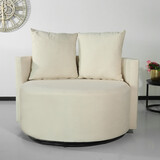 Lizzely Garden & Living Fauteuil loveseat velvet creme draaibare fauteuil Lizzely Garden & Living Fauteuil loveseat velvet creme draaibare fauteuil
