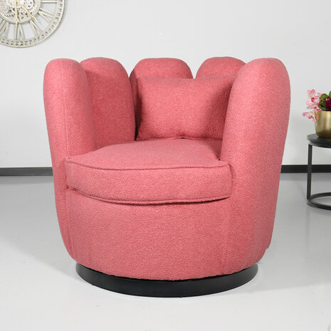 Lizzely Garden & Living Fauteuil Daphne teddy oud roze draaibare fauteuil Lizzely Garden & Living Fauteuil Daphne teddy oud roze draaibare fauteuil