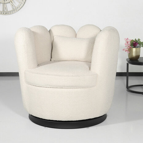 Lizzely Garden & Living Fauteuil Daphne teddy beige draaibare fauteuil Lizzely Garden & Living Fauteuil Daphne teddy beige draaibare fauteuil