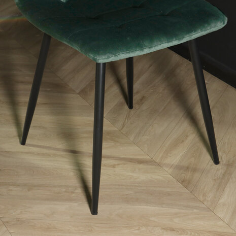 Lizzely Garden & Living Eetkamerstoel Catoo donkergroen velvet eetstoel