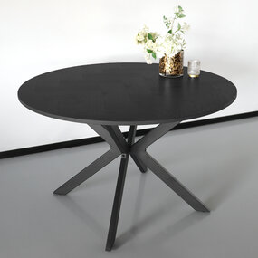 Lizzely Garden & Living Eettafel rond visgraat Ozzy zwart 120cm ronde tafel Lizzely Garden & Living Eettafel rond visgraat Ozzy zwart 120cm ronde tafel