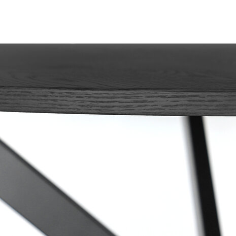 Lizzely Garden & Living Eettafel rond visgraat Ozzy zwart 120cm ronde tafel