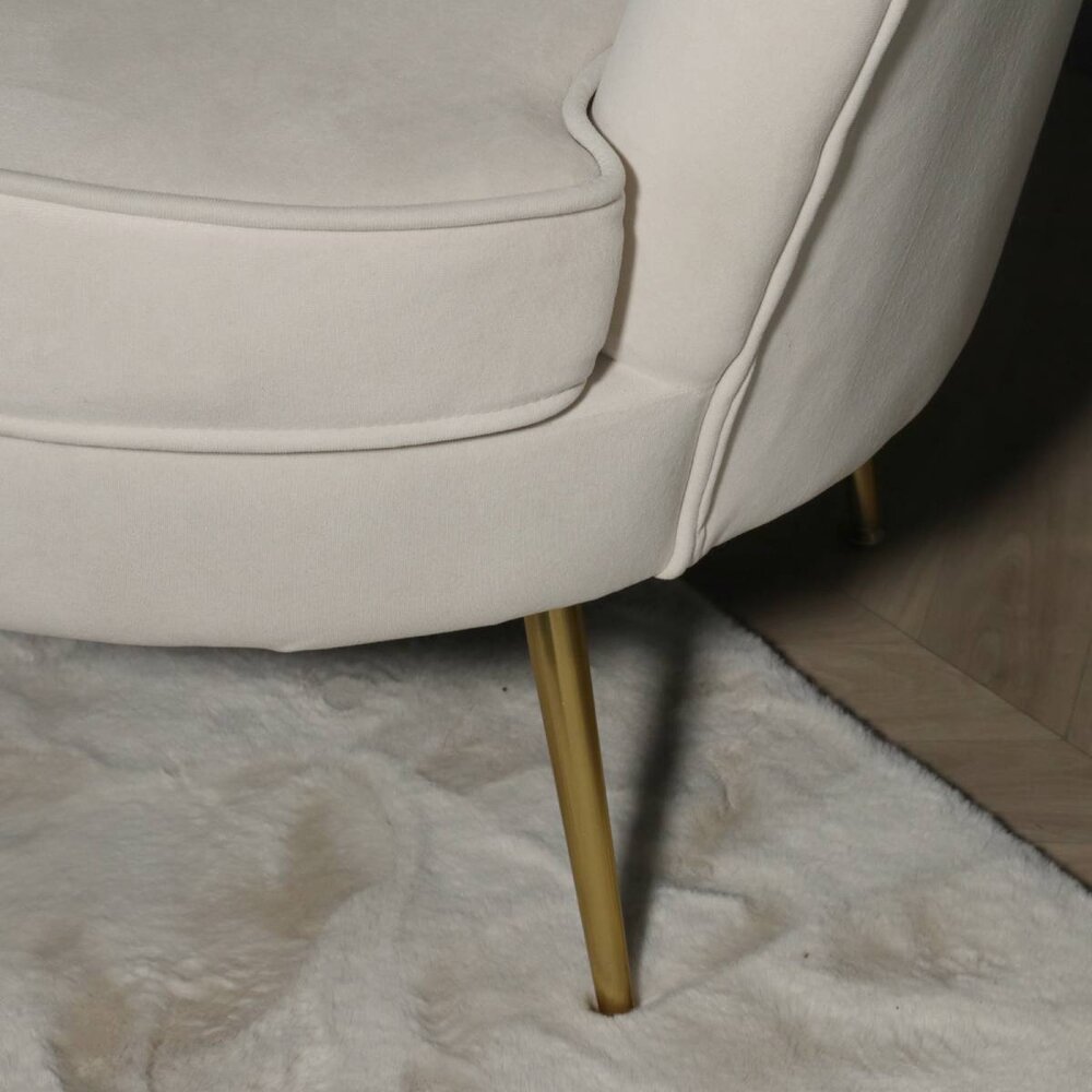 Fauteuil zitbank 1 persoons belle velvet crème Fauteuil zitbank 1 persoons belle velvet crème