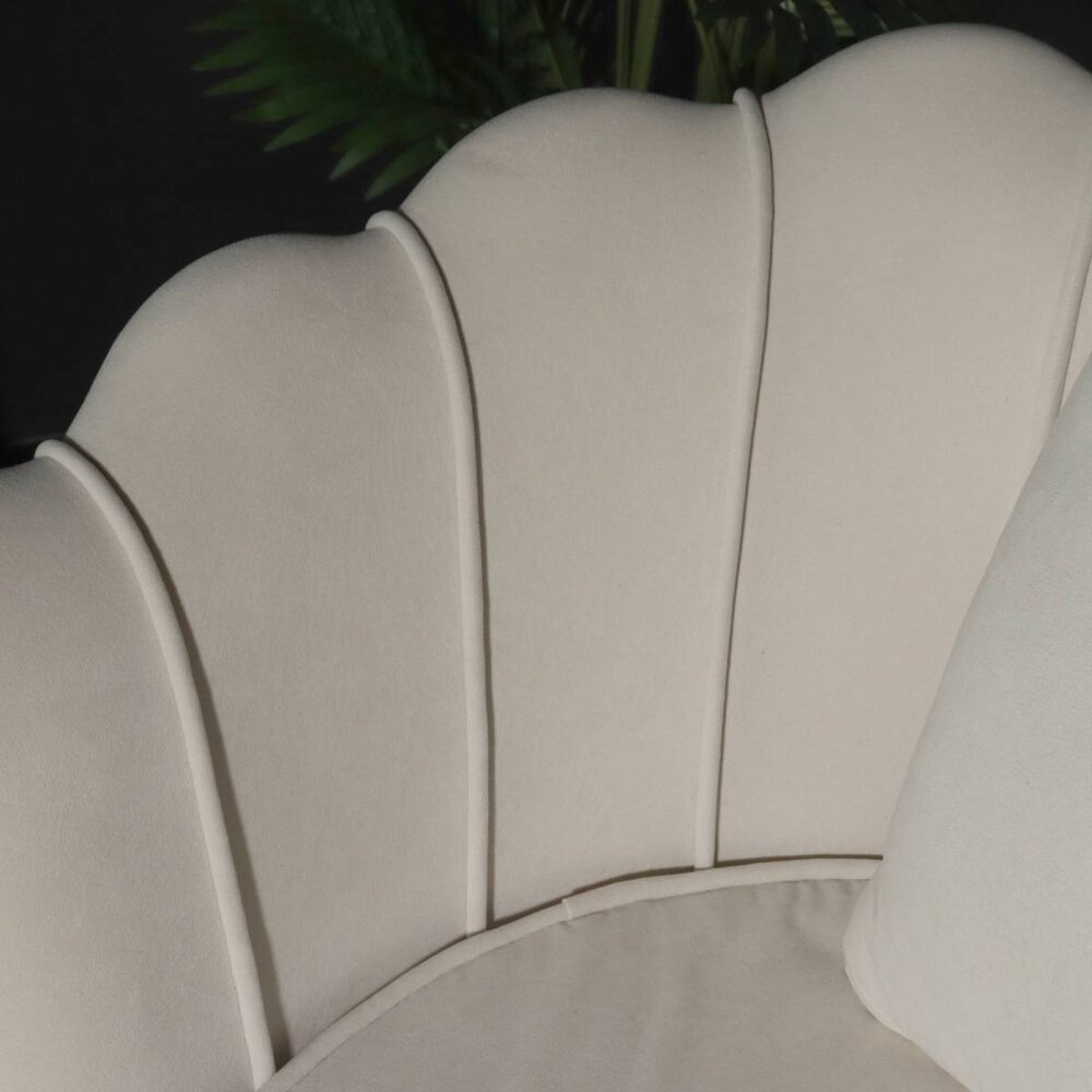 Fauteuil zitbank 1 persoons belle velvet crème Fauteuil zitbank 1 persoons belle velvet crème