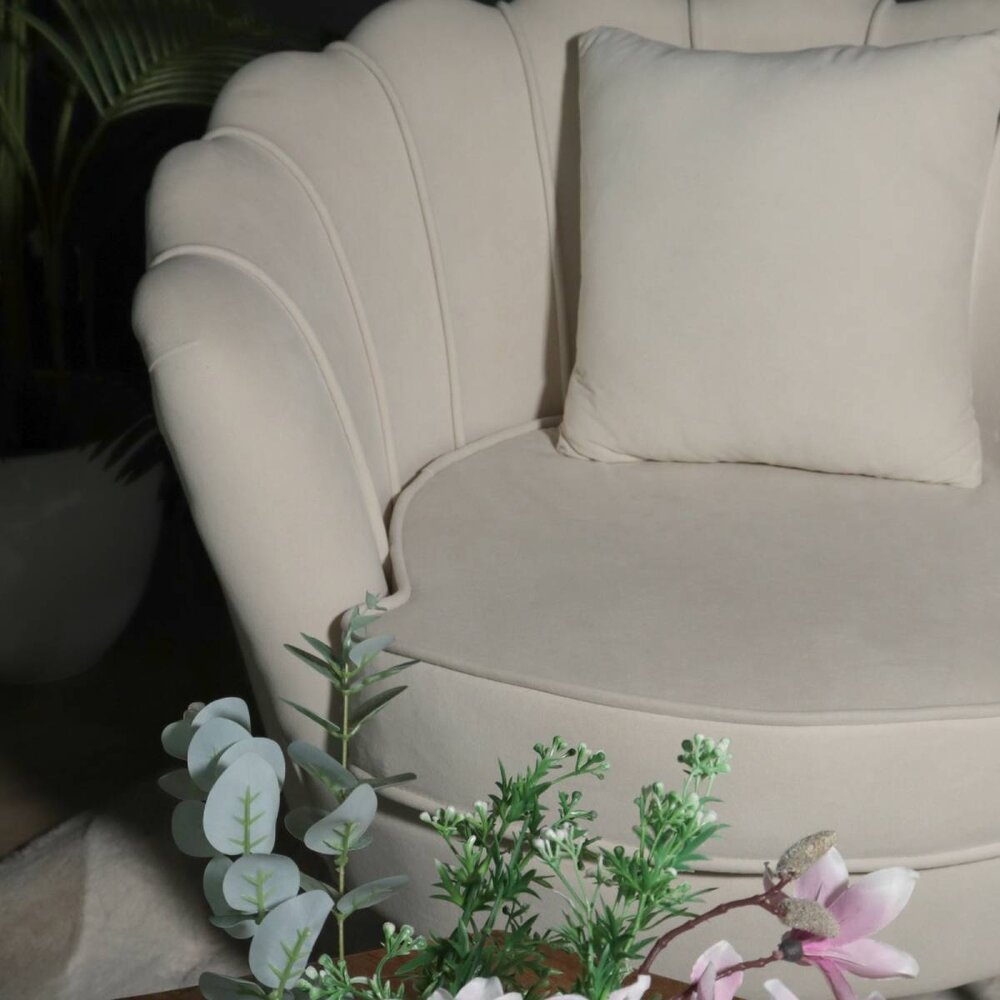 Fauteuil zitbank 1 persoons belle velvet crème Fauteuil zitbank 1 persoons belle velvet crème