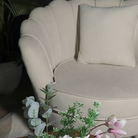 Lizzely Garden & Living Fauteuil zitbank 1 persoons belle velvet crème Lizzely Garden & Living Fauteuil zitbank 1 persoons belle velvet crème