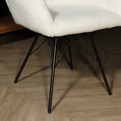 Lizzely Garden & Living Eetkamerstoel met armleuning Lola wit teddy eetstoel Lizzely Garden & Living Eetkamerstoel met armleuning Lola wit teddy eetstoel