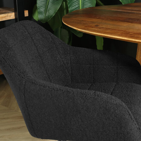 Lizzely Garden & Living Eetkamerstoel met armleuning Lola zwart teddy eetstoel Lizzely Garden & Living Eetkamerstoel met armleuning Lola zwart teddy eetstoel