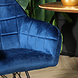 Lizzely Garden & Living Eetkamerstoel met armleuning Lola blauw velvet eetstoel