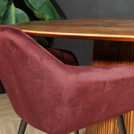 Lizzely Garden & Living Eetkamerstoel met armleuning Barbara velvet rood eetstoel Lizzely Garden & Living Eetkamerstoel met armleuning Barbara velvet rood eetstoel