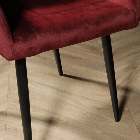 Lizzely Garden & Living Eetkamerstoel met armleuning Barbara velvet rood eetstoel Lizzely Garden & Living Eetkamerstoel met armleuning Barbara velvet rood eetstoel