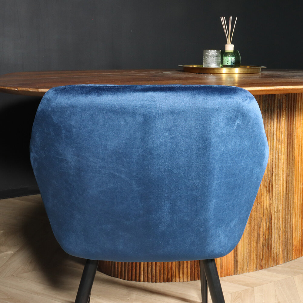 Eetkamerstoel met armleuning Barbara velvet blauw eetstoel Eetkamerstoel met armleuning Barbara velvet blauw eetstoel