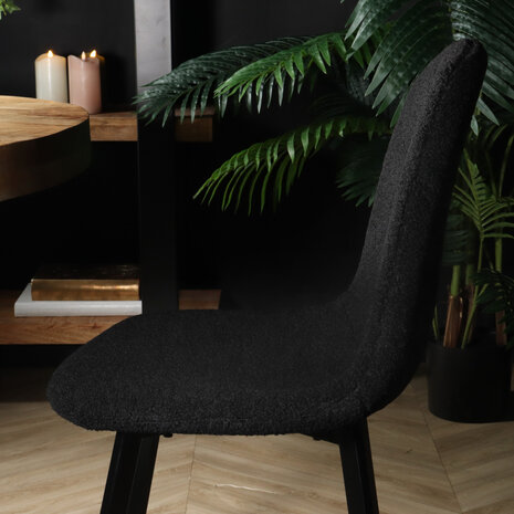 Lizzely Garden & Living Eetkamerstoel Simpy zwart teddy eetstoel Lizzely Garden & Living Eetkamerstoel Simpy zwart teddy eetstoel