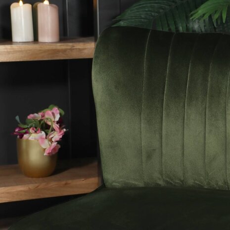 Lizzely Garden & Living Fauteuil zitbank 1 persoons Rilaan velvet donkergroen stoel Lizzely Garden & Living Fauteuil zitbank 1 persoons Rilaan velvet donkergroen stoel
