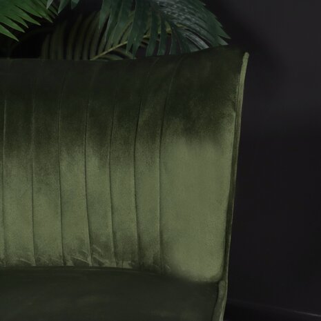Lizzely Garden & Living Fauteuil zitbank 1 persoons Rilaan velvet donkergroen stoel Lizzely Garden & Living Fauteuil zitbank 1 persoons Rilaan velvet donkergroen stoel