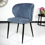 Lizzely Garden & Living Eetkamerstoel Coco donkerblauw ribstof eetstoel Lizzely Garden & Living Eetkamerstoel Coco donkerblauw ribstof eetstoel