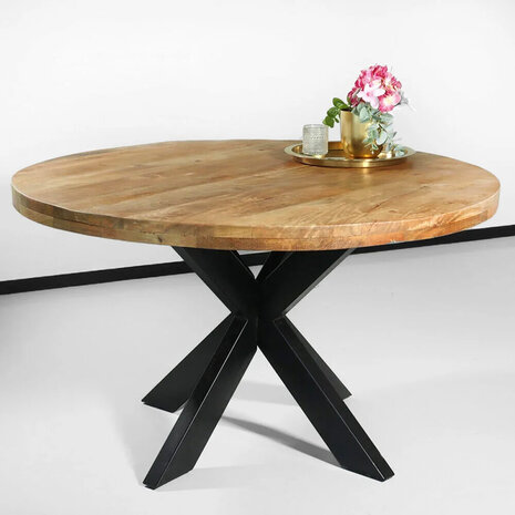 Lizzely Garden & Living Eettafel rond mangohout 130cm Jones lichtbruin ronde industriële tafel duurzaam mango eetkamertafel Lizzely Garden & Living Eettafel rond mangohout 130cm Jones lichtbruin ronde industriële tafel duurzaam mango eetkamertafel