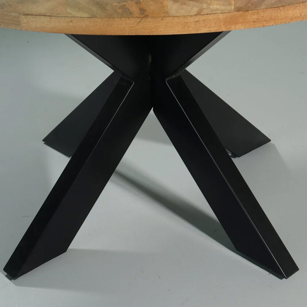 Eettafel rond mangohout 130cm Jones lichtbruin ronde industriële tafel duurzaam mango eetkamertafel Eettafel rond mangohout 130cm Jones lichtbruin ronde industriële tafel duurzaam mango eetkamertafel