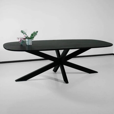 Lizzely Garden & Living Eettafel deens ovaal mangohout 240cm Austin zwart ovale tafel duurzaam mango eetkamertafel Lizzely Garden & Living Eettafel deens ovaal mangohout 240cm Austin zwart ovale tafel duurzaam mango eetkamertafel