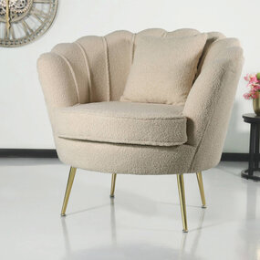 Lizzely Garden & Living Fauteuil zitbank 1 persoons Belle teddy beige Lizzely Garden & Living Fauteuil zitbank 1 persoons Belle teddy beige