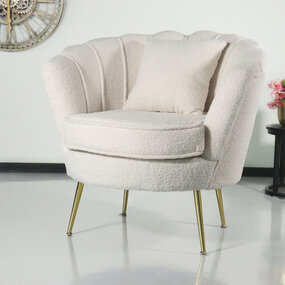 Lizzely Garden & Living Fauteuil zitbank 1 persoons Belle teddy wit Lizzely Garden & Living Fauteuil zitbank 1 persoons Belle teddy wit