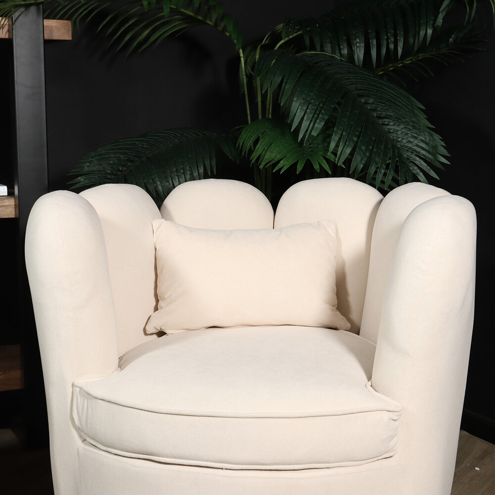 Fauteuil Daphne velvet creme draaibare fauteuil Fauteuil Daphne velvet creme draaibare fauteuil