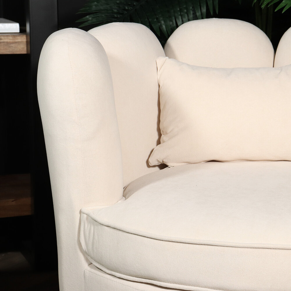 Fauteuil Daphne velvet creme draaibare fauteuil Fauteuil Daphne velvet creme draaibare fauteuil
