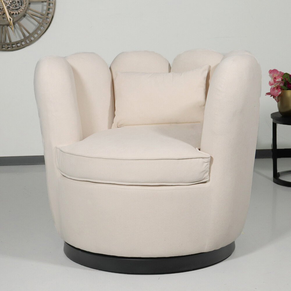 Fauteuil Daphne velvet creme draaibare fauteuil Fauteuil Daphne velvet creme draaibare fauteuil