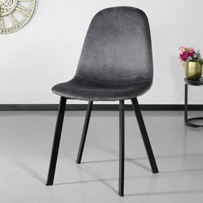 Lizzely Garden & Living Eetkamerstoel Simpy grijs velvet eetstoel Lizzely Garden & Living Eetkamerstoel Simpy grijs velvet eetstoel