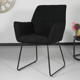 Lizzely Garden & Living Eetkamerstoel met armleuning Mae zwart teddy design eetstoel Lizzely Garden & Living Eetkamerstoel met armleuning Mae zwart teddy design eetstoel