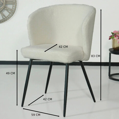 Lizzely Garden & Living Eetkamerstoel teddy wit Felix eetstoel Lizzely Garden & Living Eetkamerstoel teddy wit Felix eetstoel