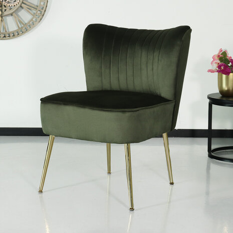 Lizzely Garden & Living Fauteuil zitbank 1 persoons Rilaan velvet donkergroen stoel Lizzely Garden & Living Fauteuil zitbank 1 persoons Rilaan velvet donkergroen stoel