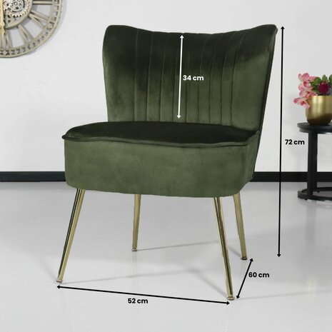 Lizzely Garden & Living Fauteuil zitbank 1 persoons Rilaan velvet donkergroen stoel Lizzely Garden & Living Fauteuil zitbank 1 persoons Rilaan velvet donkergroen stoel