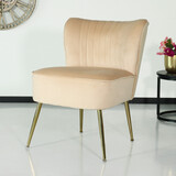 Lizzely Garden & Living Fauteuil zitbank 1 persoons Rilaan velvet zand stoel Lizzely Garden & Living Fauteuil zitbank 1 persoons Rilaan velvet zand stoel