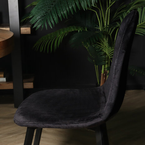 Lizzely Garden & Living Eetkamerstoel Simpy zwart velvet eetstoel