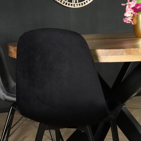 Lizzely Garden & Living Eetkamerstoel Simpy zwart velvet eetstoel