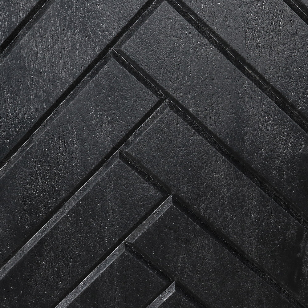 Kast industrieel mangohout London zwart mango hout visgraat wandkast 200cm vakkenkast Kast industrieel mangohout London zwart mango hout visgraat wandkast 200cm vakkenkast