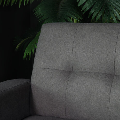 Lizzely Garden & Living Zitbank 2 zits Ghislaine bankje grijs bankstel 120cm stof bank