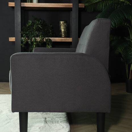 Lizzely Garden & Living Zitbank 2 zits Ghislaine bankje grijs bankstel 120cm stof bank