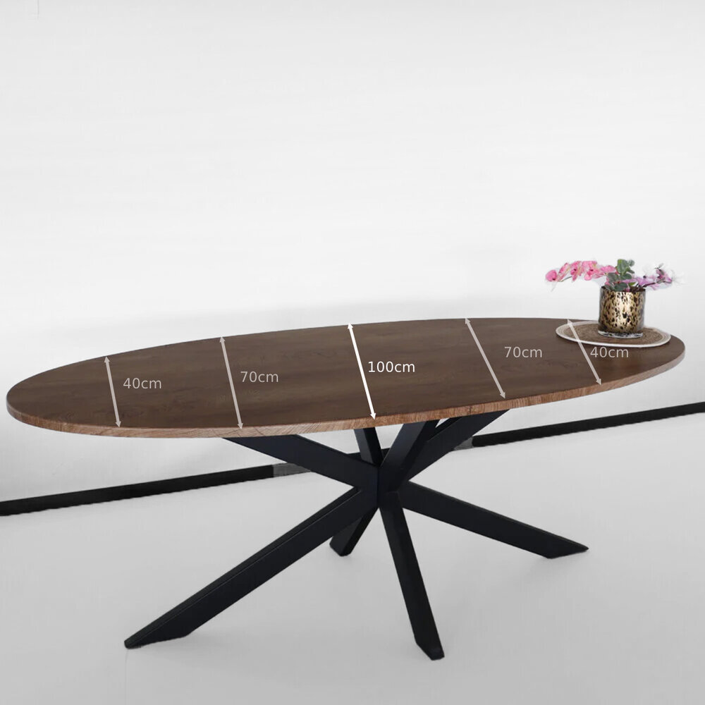 Eettafel ovaal 210cm Rato bruin ovale tafel Eettafel ovaal 210cm Rato bruin ovale tafel