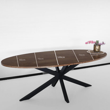 Lizzely Garden & Living Eettafel ovaal 210cm Rato bruin ovale tafel Lizzely Garden & Living Eettafel ovaal 210cm Rato bruin ovale tafel